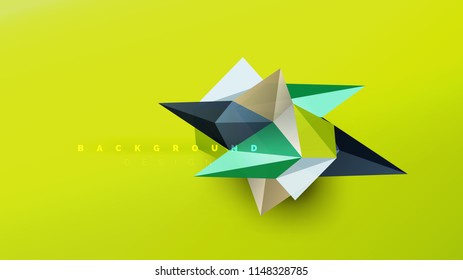 Fondo abstracto - composición de forma de estilo de origami geométrico, concepto de diseño triangular de polos bajos. Ilustración vectorial minimalista de moda colorida