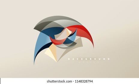Fondo abstracto - composición de forma de estilo de origami geométrico, concepto de diseño triangular de polos bajos. Ilustración vectorial minimalista de moda colorida