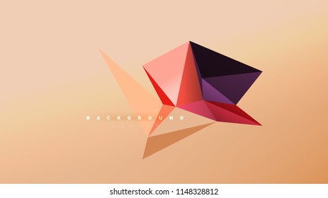 Abstract background - geometric origami style shape composition, triangular low poly design concept. Colorful trendy minimalistic vector illustration