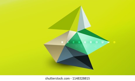Abstract background - geometric origami style shape composition, triangular low poly design concept. Colorful trendy minimalistic vector illustration