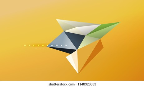 Abstract background - geometric origami style shape composition, triangular low poly design concept. Colorful trendy minimalistic vector illustration