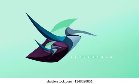 Abstract background - geometric origami style shape composition, triangular low poly design concept. Colorful trendy minimalistic vector illustration
