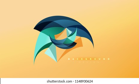 Abstract background - geometric origami style shape composition, triangular low poly design concept. Colorful trendy minimalistic vector illustration