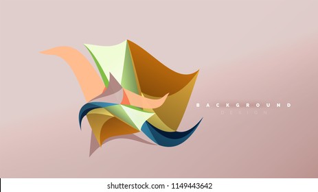 Abstract background - geometric origami style shape composition, triangular low poly design concept. Colorful trendy minimalistic vector illustration