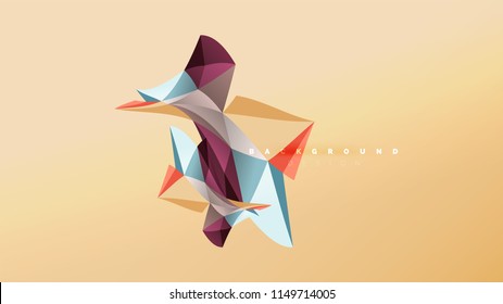 Abstract background - geometric origami style shape composition, triangular low poly design concept. Colorful trendy minimalistic vector illustration