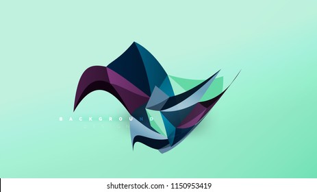 Abstract background - geometric origami style shape composition, triangular low poly design concept. Colorful trendy minimalistic vector illustration