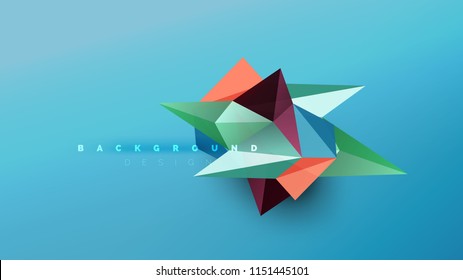 Abstract background - geometric origami style shape composition, triangular low poly design concept. Colorful trendy minimalistic vector illustration