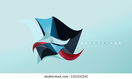 Abstract background - geometric origami style shape composition, triangular low poly design concept. Colorful trendy minimalistic vector illustration