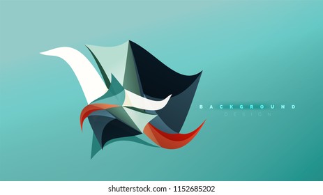 Abstrakter Hintergrund - geometrische Origami-Formzusammensetzung, dreieckiges Low-Poly-Design-Konzept. Farbige, minimalistische Vektorgrafik