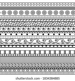 Abstract background in geometric ornamental style in black and wight color.eps