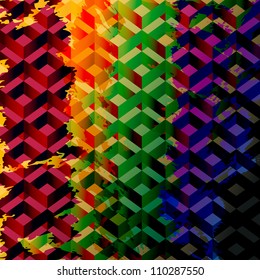 abstract background, geometric, with painting strokes