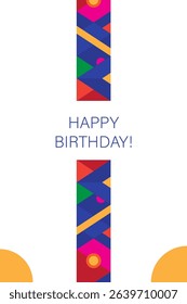 Abstract background with geometric pattern. Birthday greeting card