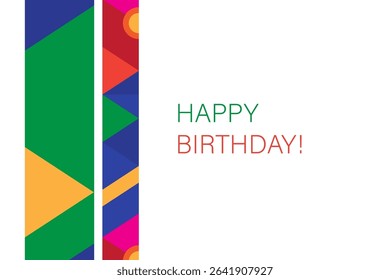 Abstract background with geometric pattern. Birthday greeting card