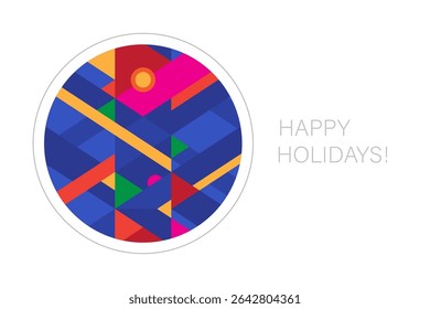 Abstract background with geometric pattern. Birthday greeting card