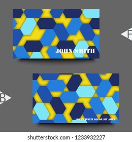 Abstract background with geometric pattern. Business card template. Eps10 Vector illustration
