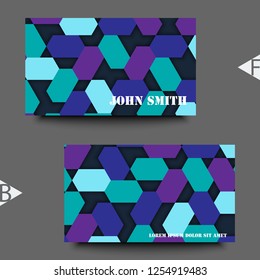 Abstract background with geometric pattern. Business card template. Eps10 Vector illustration