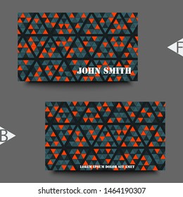 Abstract background with geometric pattern. Business card template. Eps10 Vector illustration