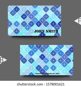 Abstract background with geometric pattern. Business card template. Eps10 Vector illustration