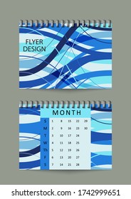 Abstract background with geometric pattern. Color band wave design. Calendar template. Eps10 Vector illustration