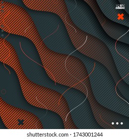 Abstract background with geometric pattern. Color band wave design. Eps10 Vector illustration