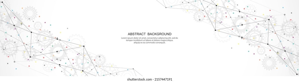 Abstract background and geometric pattern with connecting the dots and lines for banner design and header