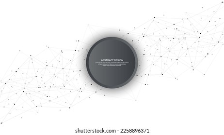 Abstract background and geometric pattern with connecting the dots and lines. Networking concept, internet connection and global communication. Vector illustration