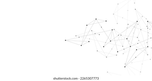 Abstract background and geometric pattern with connecting the dots and lines. Networking concept, internet connection and global communication