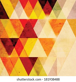 Abstract background. Geometric pattern on old paper texture. Vector 