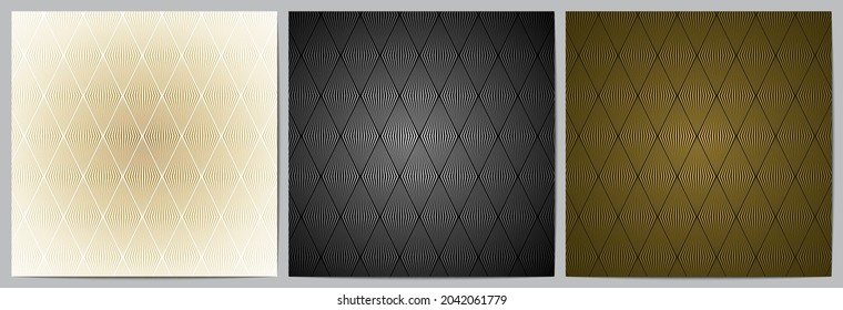    Abstract background geometric pattern with striped wavy lines  luxury of white, black and gold