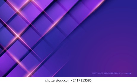 Fondo abstracto con gradiente geométrico púrpura, líneas diagonales brillantes y sombra. Ilustración del vector