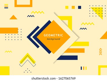 Abstract background geometric retro style, banner layout design
