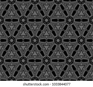 Abstract background with geometric seamless ornament. Vector illustration.