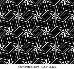 Abstract background with geometric seamless ornament. Vector illustration.
