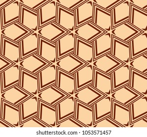 Abstract background with geometric seamless ornament. Vector illustration.