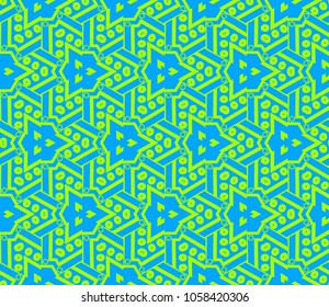 Abstract background with geometric seamless ornament. Vector illustration.