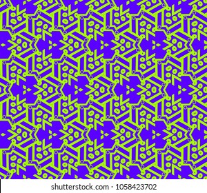 Abstract background with geometric seamless ornament. Vector illustration.