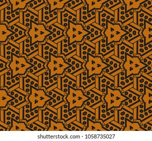 Abstract background with geometric seamless ornament. Vector illustration.