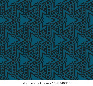 Abstract background with geometric seamless ornament. Vector illustration.