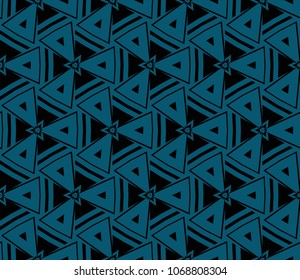 Abstract background with geometric seamless ornament. Vector illustration.