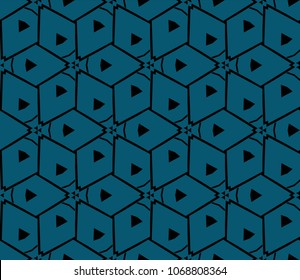 Abstract background with geometric seamless ornament. Vector illustration.