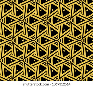Abstract background with geometric seamless ornament. Vector illustration.
