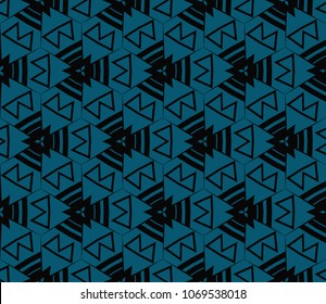 Abstract background with geometric seamless ornament. Vector illustration.