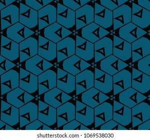 Abstract background with geometric seamless ornament. Vector illustration.