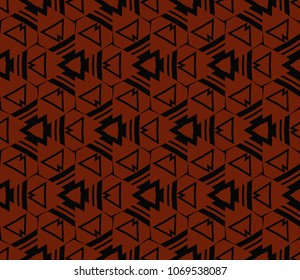Abstract background with geometric seamless ornament. Vector illustration.