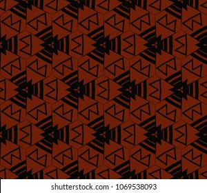 Abstract background with geometric seamless ornament. Vector illustration.