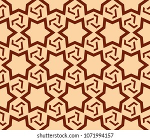 Abstract background with geometric seamless ornament. Vector illustration.