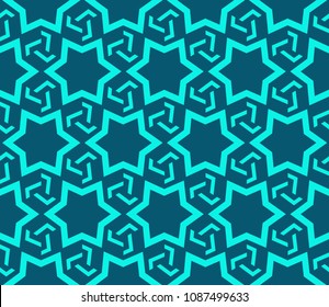 Abstract background with geometric seamless ornament. Vector illustration.