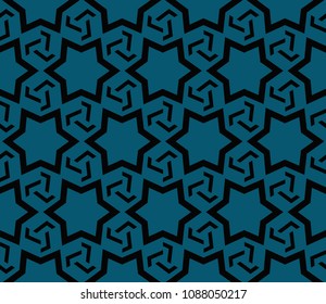 Abstract background with geometric seamless ornament. Vector illustration.