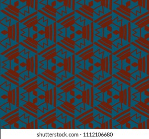 Abstract background with geometric seamless ornament. Vector illustration.