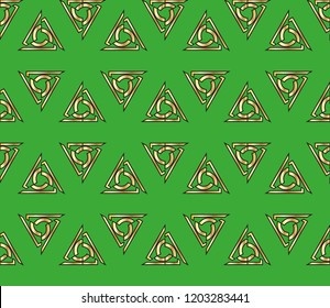 Abstract background with geometric seamless ornament. Vector illustration.